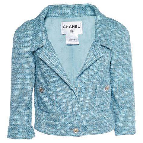 Spring 1997 Chanel Baby Blue Boucle Jacket At 1stdibs Pale Blue