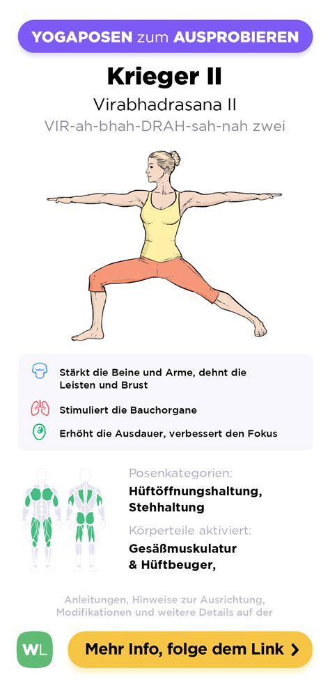 Warrior II Virabhadrasana II Yoga Posen Guide Von WorkoutLabs