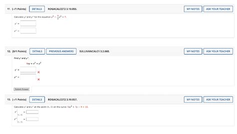 Solved Calculate Y′ And Y′′ For The Equation Y9−29x2 7 Y′