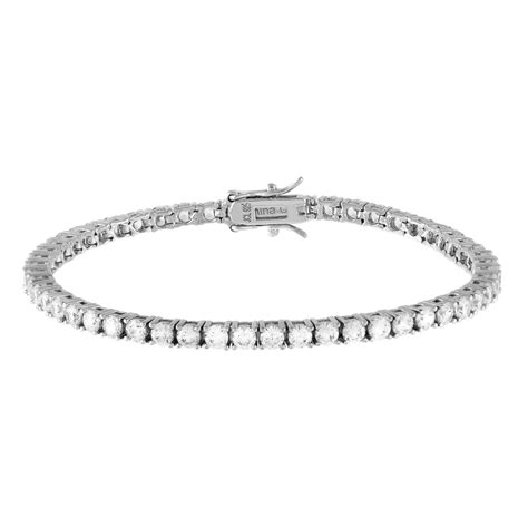 Absolute Sterling Silver Cubic Zirconia Round Stone Tennis Bracelet