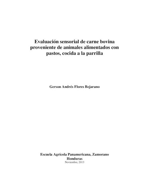 Pdf Evaluaci N Sensorial De Carne Bovina Proveniente De