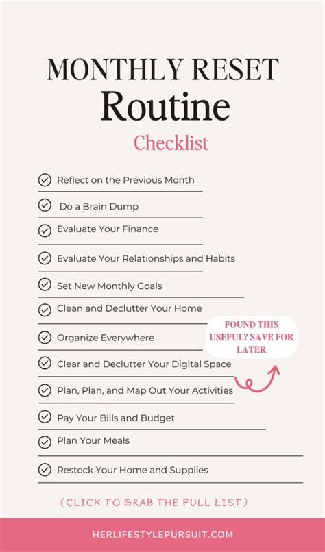 Monthly Reset Routine How To Reset For A New Month And Be Productive