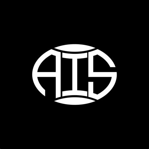 AIS abstract monogram circle logo design on black background. AIS ...