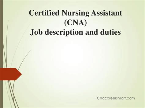 Ppt Certified Nursing Assistant Cna Job Discription Duties