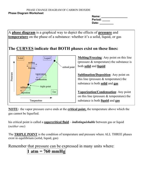 Chemistry Interpreting Phase Diagrams Worksheet Phase Diagra