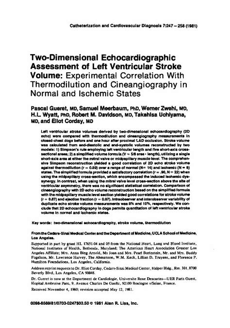 Pdf Two Dimensional Echocardiographic Assessment Of Left Ventricular