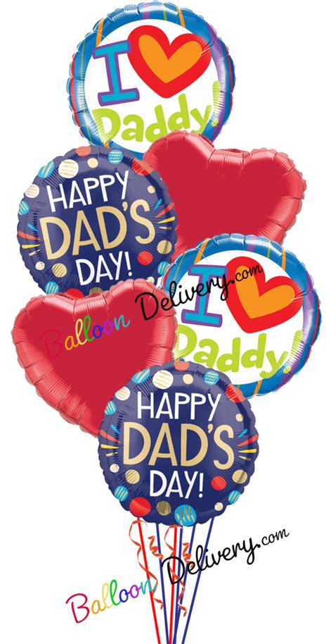 Fathers Day “dad Daddy” Six Balloon Bouquet