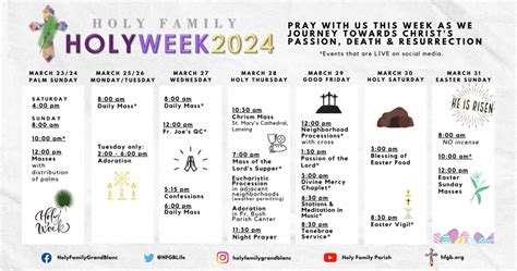 Holy Week Schedule 2024 - Church of the Holy Family