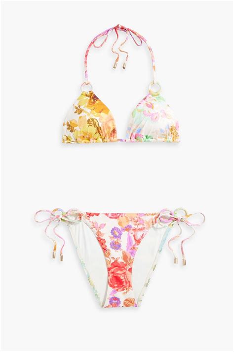 ZIMMERMANN Floral Print Triangle Bikini THE OUTNET