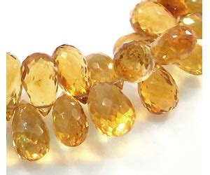 Citrine Drop Micro Faceted Side Drilled Gemstone Beads J Beads Wholesale