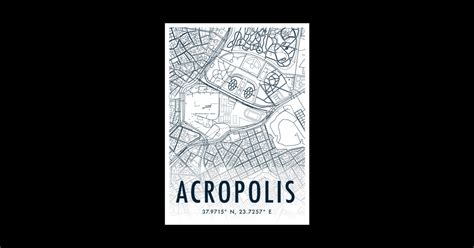 acropolis map - Map - Sticker | TeePublic