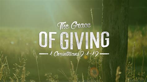 THE GRACE OF GIVING