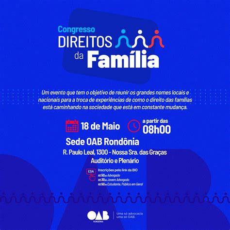 OAB RO promove I Congresso de Direito das Famílias de Rondônia