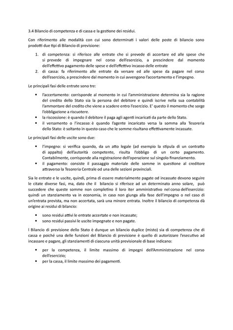 Cap2 Diritto Privato 3 Bilancio Di Competenza E Di Cassa E La