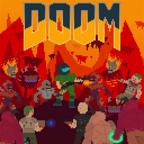 a classic DOOM inspired pixel art i made a while ago : r/Doom