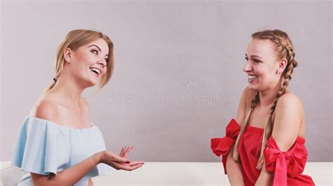 Two Women Talking Together Stock Photo Image Of Teen 157490534