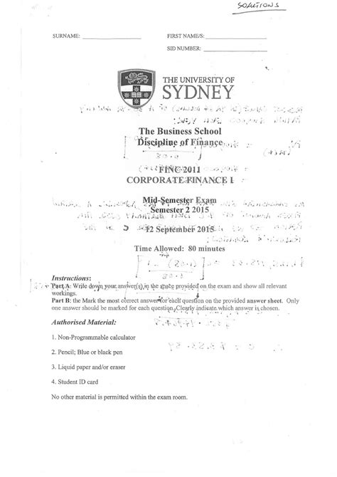 Exam Questions And Answers Surname First S Sid Number