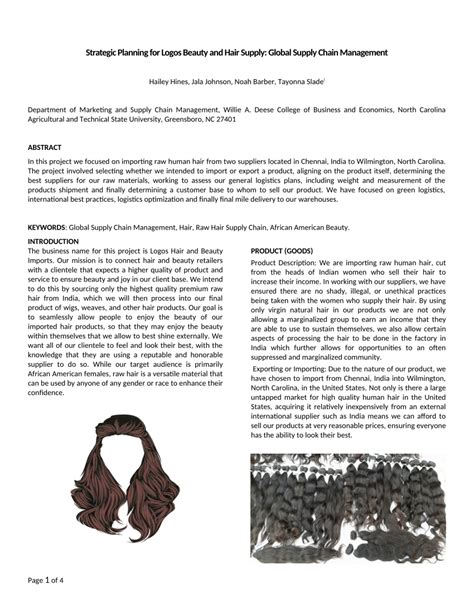 (PDF) Strategic Planning for Logos Beauty and Hair Supply: Global ...