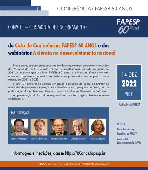 Ciclo De Confer Ncias Fapesp Anos Abc