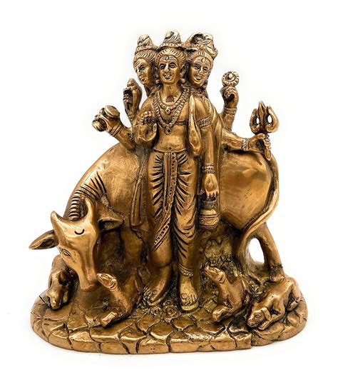 Buy South Indian Arts Brass Dattatreya Idol Tridev Idols Brass God