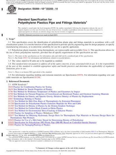 Astm D Standard Specification For Polyethylene