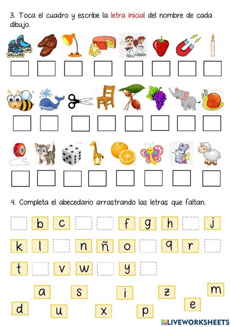 Orden Alfabético worksheet for Segundo Spanish lessons for kids