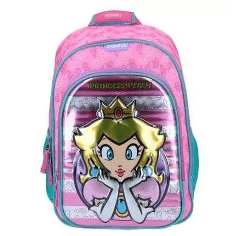 Mochila Grande Escolar Chenson Original Princess Peach Mario Bros