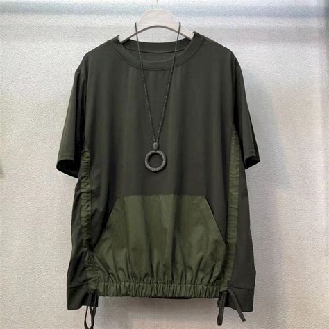 Футболки женские, модные, с карманами, со складками, повседневные ...