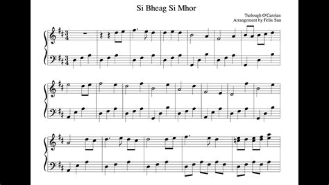 Si Bheag Si Mhor Turlough Ocarolan Irish Folk Song Piano Sheet Music Beginner Arrangement