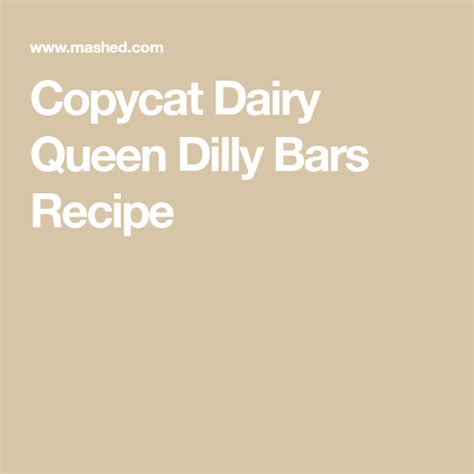 Copycat Dairy Queen Dilly Bars Recipe - Mashed | Recipe | Bars recipes ...