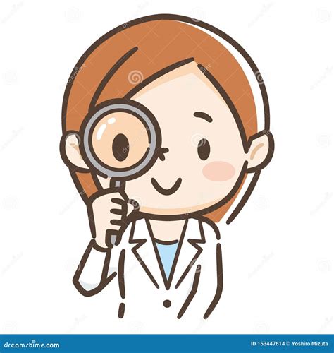 Profesional Femenino Del Doctor Con La Lupa Ilustraci N Del Vector