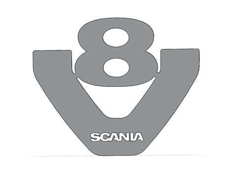 Stl File V8 Logo For Back Of Scania Truck Tamiya 🔙・3d Printable Model To Download・cults