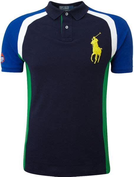 Polo Ralph Lauren Us Open Big Pony Back Printed Polo Shirt In Blue For