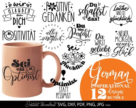 German Motivational Quotes Plotter File Svg Png Dxf German Etsy Artofit