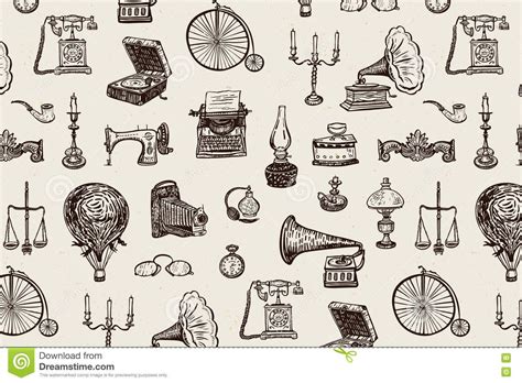 Vintage Objects Pattern Vintage Objects Vintage Template Vintage