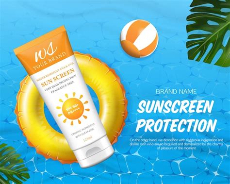 Premium Vector Vector Of Sunscreen Skin Care Product Ad Template