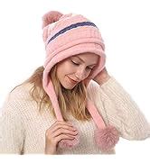 HUAMULAN Women Winter Sherpa Cover Ears Beanie Hat Earflap Peruvian