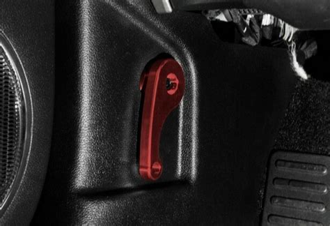 Steeda Hood Latch Release Lever Mustang Red Billet R