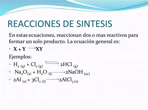 Clases De Reacciones Quimicas Ppt Descarga Gratuita