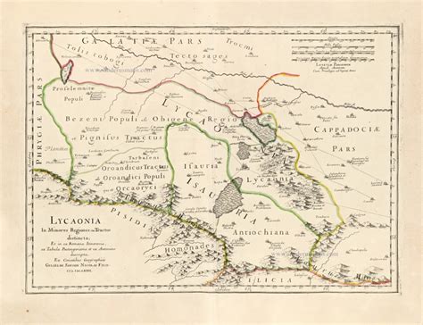 Lycaonia (Central Turkey) by Guillaume Sanson. | Sanderus Antique Maps ...