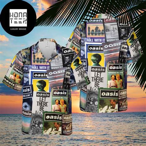 Oasis Album Covers Signature v1 2024 Trendy Hawaiian Shirt - Honateez