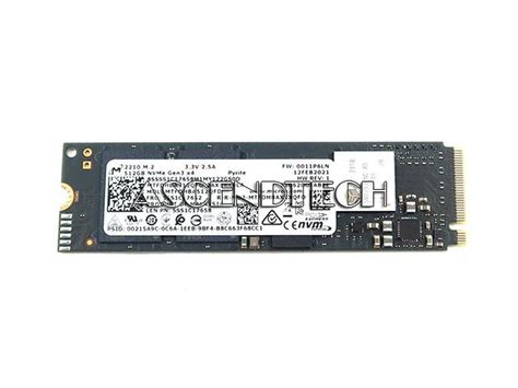 Mtfdhba512qfd Sss1c17658 8ssss1c17658 Micron 2210 M2 512gb Ssd