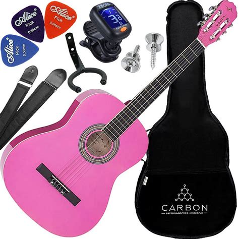 Kit Violão Acústico Vogga VCA205N PK Nylon Rosa Vx04 10 OFF na