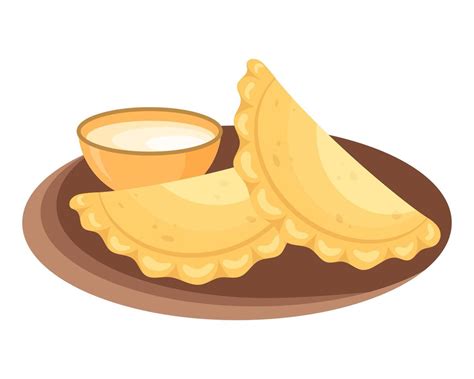 Empanada Baking Stuffed Latin American Dish Vector Illustration