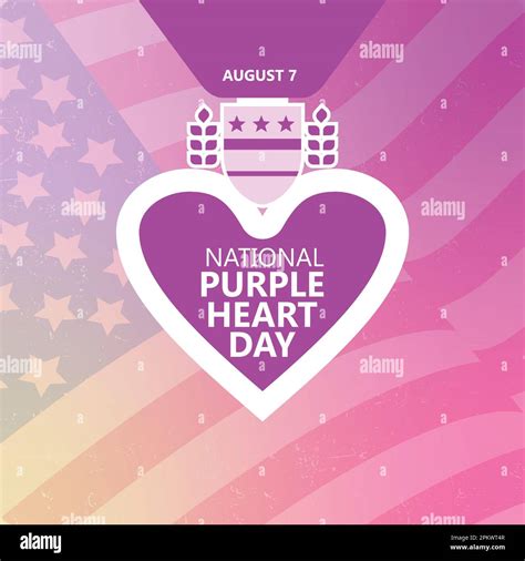 National Purple Heart Day August 7 Holiday Concept For Background