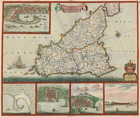 Old antique map of Sicily, by Johannes Janssonius. | Sanderus Website ...