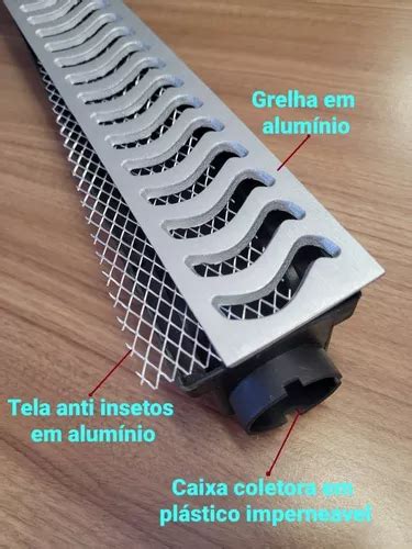 Ralos Linear X Cm Sifonado Anti Insetos Grelha Alum Nio R Em