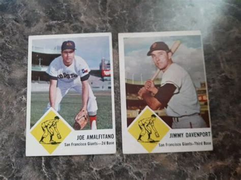 Lot Of 2 1963 Fleer 36 Amalfitano 65 Davenport Baseball Cards SF