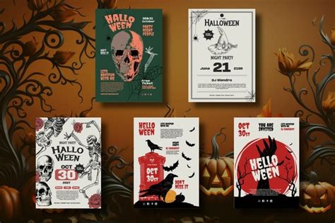 Poster Halloween Design Template Bundle