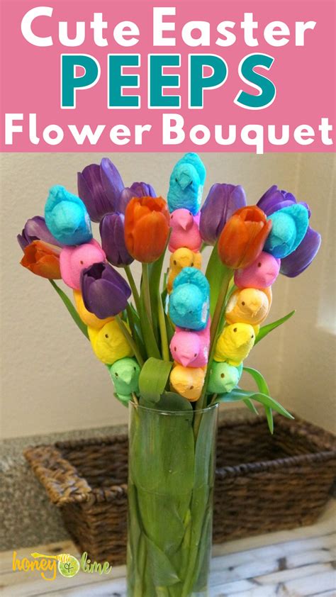 Diy Peeps Easter Flower Bouquet Craft Honey Lime